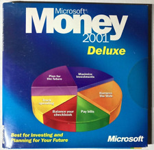 Vintage Microsoft Money 2001 Deluxe PC CD-ROM Software Program, New & Sealed picture