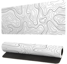 Topographic Contour White Gaming Mouse Pad XL  picture