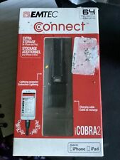 NEW Emtec Connect iCobra2 64GB Black USB 2In1 Flash Drive for iPhone 7+/6+/6S/5C picture