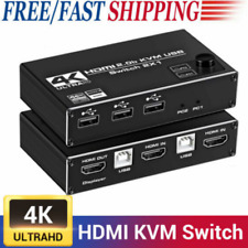 2X1 Dual Monitor HDMI KVM Switch 4K 60Hz 2 Port USB KVM Switcher for 2 Computers picture