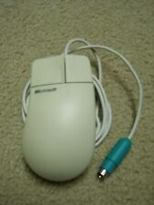 Vtg Microsoft X03-65049 White Ball Mouse Port Compatible Mouse 2.1A Computer PC picture