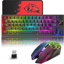 Wireless Gaming Keyboard Mouse Combo RGB Backlit Mechanical Rechargeable picture