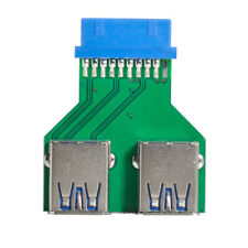 Dual USB 3.0 A Type Female to Motherboard 20/19 Pin Box Header Adapter USB3.0 picture