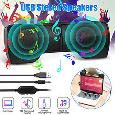 Stereo Sound Mini External USB Computer Speakers Laptop Tablet Clip-on Soundbar picture