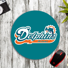 MIAMI DOLPHINS CUSTOM ROUND NEOPRENE MOUSEPAD DESK MAT SCHOOL HOME OFFICE picture