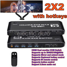2X2 USB 3.0 HD-MI KVM Switch 4K 60Hz Dual Monitor Extended Display Switcher 2 PC picture