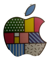 Lot of 5 Genuine Apple Logo Stickers Different Patterns Used Gift Cards Decals picture