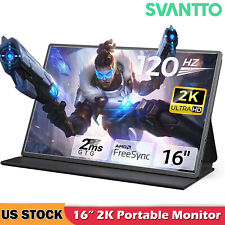 SVANTTO 16” 120Hz Portable Monitor 2K Type C VESA Gaming Monitor For Laptop PS picture
