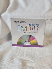 10 Pack Memorex DVD+R Blank Media Discs In Jewel Cases 16x 4.7GB 120 Min  picture