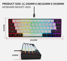 60% Keyboard Wired Gaming RGB Backlit Ultra-Compact Mini Keyboard Waterproof picture
