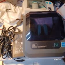 Zebra GX420d Thermal Network Label Printer & Genuine AC Charger Cord Tested  picture