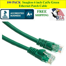 100 PACK 6 In Cat5e Green Network Ethernet Patch Cable Computer 1 Gbps 350MHz picture