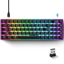60% Wireless Gaming Keyboard, 2.4G/Bluetooth/Wired, Compact Hot Swappable Blue picture