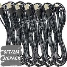 3/6X 6FT USB Charger Cable Braided For iPhone 13 12 11 8 XR Fast Charging Cord picture
