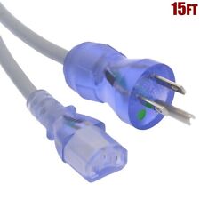 15ft 18 Gauge 3-Prong NEMA 5-15P to IEC320 C13 Hospital Grade Power Cord Cable  picture