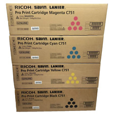New  Sealed Boxes Genuine Ricoh C751 Pro Toner SET  828185 828186 828187 828188 picture