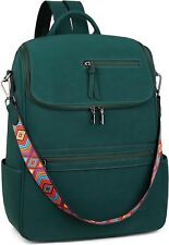 FADEON Laptop Backpack for Women Leather Travel with Suede Green  picture