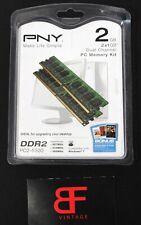 PNY DDR2 PC2-5300 2 GB (2X1 GB) Dual Channel PC Memory Kit New Sealed EL3057H picture