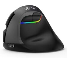 DELUX Rechargeable Bluetooth 4000DPI Ergonomic Vertical 2.4G Wireless Mouse PC picture