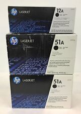 Lot of 3 NEW - HP Black Toner Cartridges w/ Two Q7551A & One Q2612A Laser Jet picture