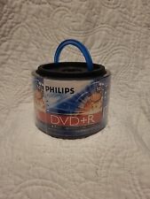 50 PHILIPS Blank 16X DVD+R Plus R Logo Branded 4.7GB Disc Spindle with Handle  picture