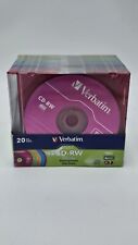 Verbatim CD-RW Discs 700MB 4X Slim Case Assorted Colors 20Pack #94300 New Sealed picture