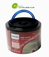 100 PHILIPS Blank 16X DVD+R Plus R Logo Branded 4.7GB Disc Spindle with Handle picture