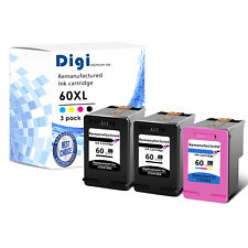 3PK 60XL Black Color Combo High Yield Ink Cartridge CH641W H644W for HP ENVY 120 picture