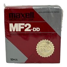 NEW SEALED 10 MAXELL Micro Floppy Disk MF2-DD Double Sided, Density, And Track picture