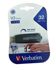 💥NEW‼Verbatim Store 'n' Go V3 USB 3.0 Drive 32GB Black/Gray 49173 Switchblade‼ picture