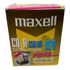 Vintage MAXELL~CD-R 8 Pack CD Recordable 650 MB W/Free Storage Case-Sealed picture