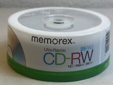 Memorex 25 Pack High Speed CD-RW Rewritable 12X 7000M 80 Min Blank CDs New picture