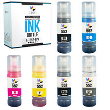 Ink Bottles for Epson 552 Black Color Lot Fits EcoTank ET-8500 ET-8550 picture
