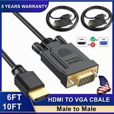 HDMI to VGA Cable 6ft/10ft Male to Male adapter Cord 1080P Converter Gold-Plated picture