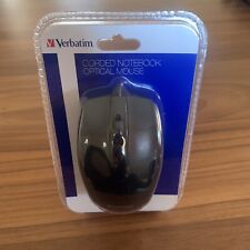 Verbatim Corded Notebook Optical Mouse , Black-NEW, Unopened picture