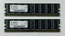 512MB 2x256MB Infineon DDR400 CL3 RAM HYS64D32300HU-5-C Kit PC3200U-30330-A0 168 picture