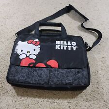 Hello Kitty Black Laptop Computer Bag 15” Case Red Bow Shoulder Strap Sanrio picture