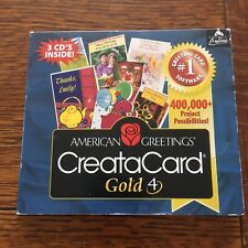American Greetings CreataCard Gold 4 CD-ROM 3 CD set w/User Guide 1999 picture