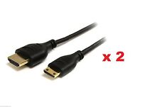 2X 1.5 METRE HDMI to mini HDMI gold plated cable HD/TV Type C 1080P Lead Cable picture
