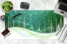 3D Green Snowflake Deer Tree G707 Christmas Non-slip Desk Mat Keyboard Pad Amy picture