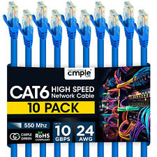 10PCS Cat6 Network Cable 1.5-15ft High-Performance Ethernet Cord for Gaming Blue picture