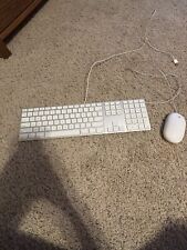 Apple White Aluminum USB Wired Keyboard & Mighty Mouse iMAC G4 G5 Genuine Set picture