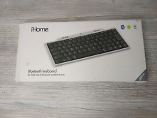 iHome Wireless Bluetooth Keyboard Universal Silver Black Rechargeable iPad Mac picture