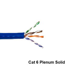 Kentek Blue 1000' Plenum CMP Solid Ethernet Bulk Cable 23AWG 600MHz Pure Copper picture