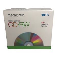 Memorex High Speed CD-RW 10 Pack 12X 700 MB 80min Discs New Sealed picture