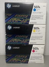 Lot of 3 Genuine HP 507A CYM Toner Cartridges CE401A CE402A CE403A-Sealed Boxes picture