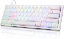🔥STOGA White Mini Keyboard with Rainbow Blacklit, Wired Mechanical Keyboard🔥 picture