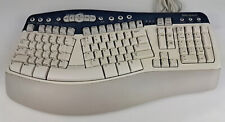 Microsoft Natural MultiMedia Keyboard 1.0A Ergonomic White Blue RT9470 picture