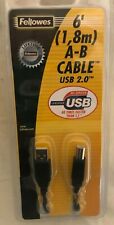 Fellowes 6 Foot (1,8m) A-B Cable USB 2.0, #99465  - NEW picture