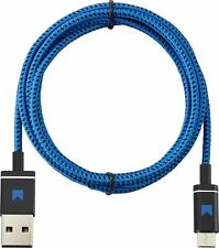 NEW Modal 4-foot USB Type A-to-MicroUSB Device BLUE/BLACK Braided Cable MD-MMUBB picture